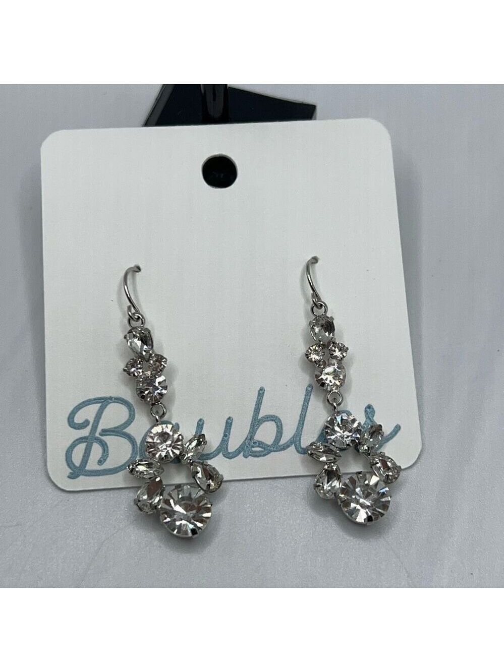 Baubles Silver & Clear Austrian Crystal Chandelier Earrings